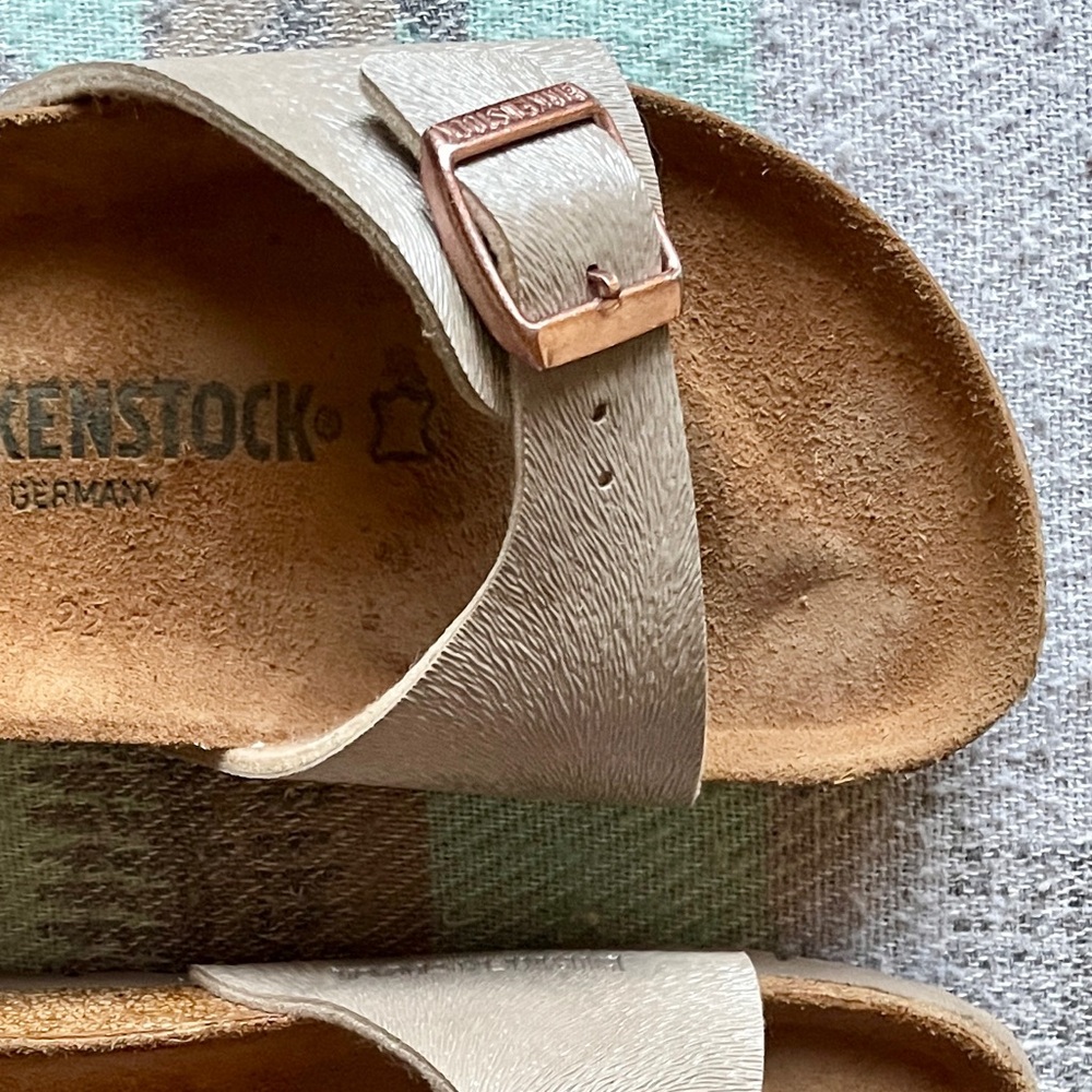 Birkenstock Madrid *rare* Whiskered-Pearl Taupe Sandals- 37 narrow